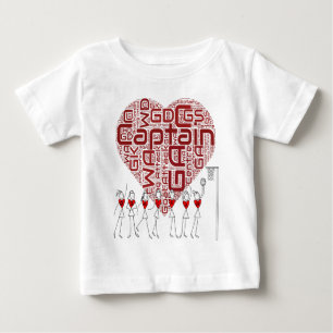 Camiseta De Bebé Bebé del Netball del corazón