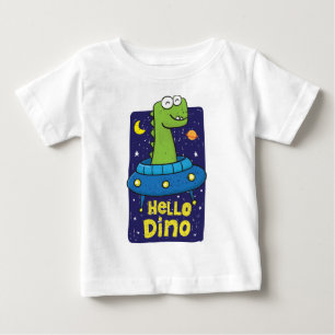 Camiseta De Bebé Bebé dino ovni 
