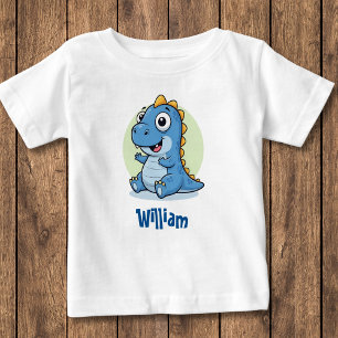 Camiseta De Bebé Bebé Dinosaurio Azul Adorable