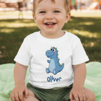 Bebé Dinosaurio de Dibujos Animados Azul Adorable