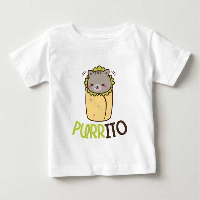 Camiseta De Bebé Bebé divertido del arte de la palabra del Burrito (Anverso)