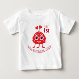 Camiseta De Bebé Bebé Divertido Mi Primer Día de San Valentín Monst