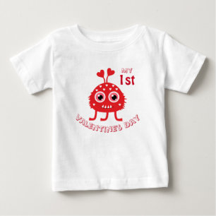 Camiseta De Bebé Bebé Divertido Mi Primer Día de San Valentín Monst