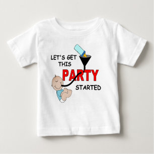 Camiseta De Bebé Bebé divertido que dice, FIESTA COMENZADO