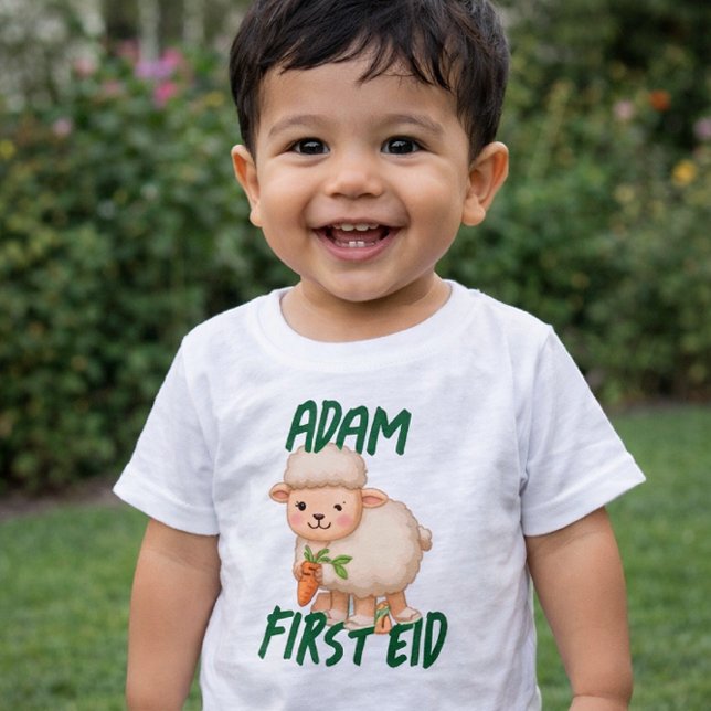 Camiseta De Bebé Bebé divertido y lindo Primer Eid Adha nombre de b (Subido por el creador)