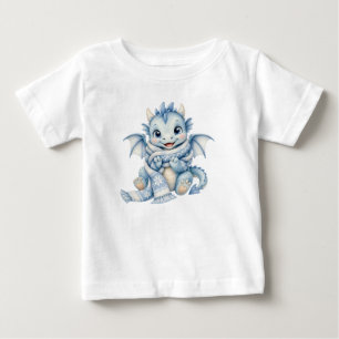 Camiseta De Bebé Bebé dragón de invierno lindo con bufanda acogedor