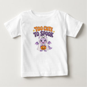 Camiseta De Bebé Bebé Dragón Fantasma Morado Adorable de Halloween