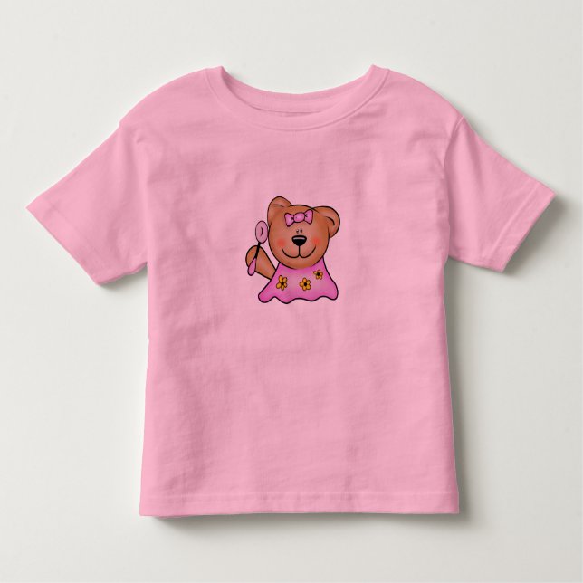 Camiseta De Bebé Bebé dulce chica Teddy Oso en rosa (Anverso)