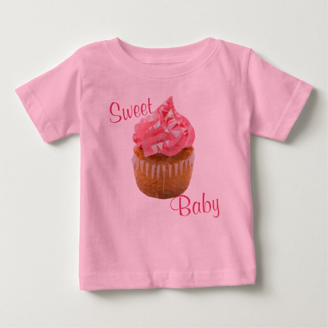 Camiseta De Bebé Bebé dulce pastel geométrico rosado