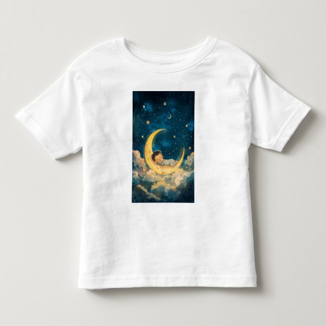 Camiseta De Bebé Bebé durmiendo en la luna (Anverso)