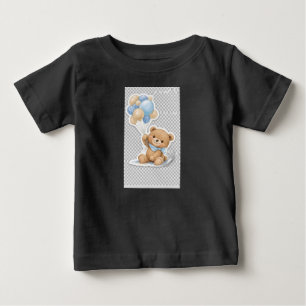 Camiseta De Bebé Bebé Elefante Adorable con Globos Azules Bebe Show