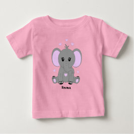 Camiseta De Bebé Bebe elefante lindo en rosa para niñas