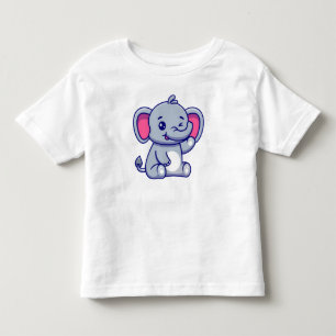 Camiseta De Bebé Bebé elefante lindo sentado dibujo animado-23800
