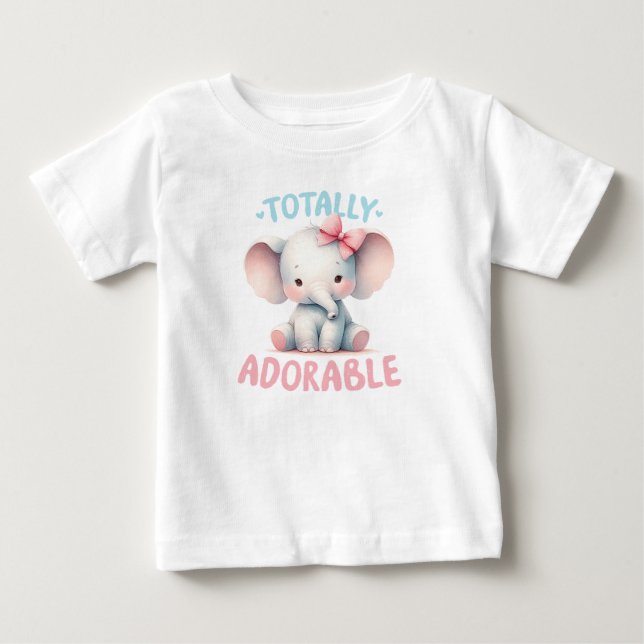 Camiseta De Bebé Bebé elefante totalmente adorable (Anverso)