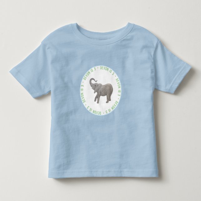 Camiseta De Bebé Bebe Elephant Blue Invitada De Honor (Anverso)