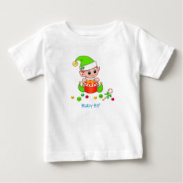 Camiseta De Bebé Bebé Elfo de Navidad Lindo y Confeti