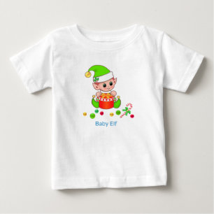 Camiseta De Bebé Bebé Elfo de Navidad Lindo y Confeti