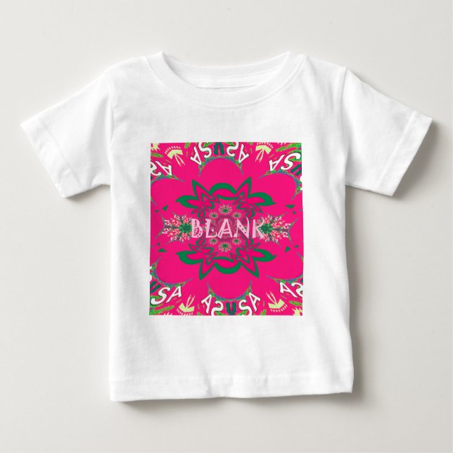 Camiseta De Bebé Bebé en blanco Vivid Pink Floral Purple Shade Mono (Anverso)