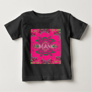 Camiseta De Bebé Bebé en blanco Vivid Pink Floral Purple Shade Mono