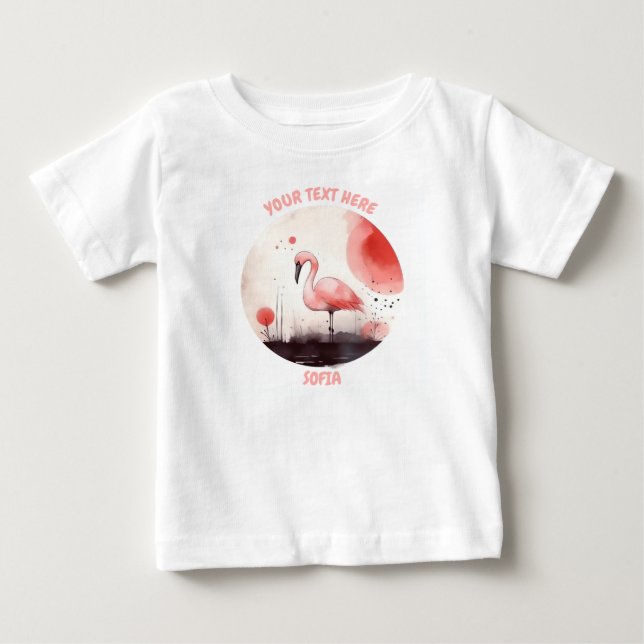 Camiseta De Bebé Bebé Flamingo Tee personalizado (Anverso)