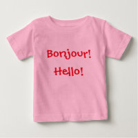 Bebé francés e inglés: "¡Bonjour!" y "¡Hola!"