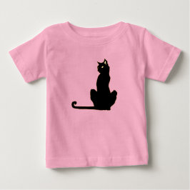 Camiseta De Bebé Bebé gato negro/camiseta pequeña
