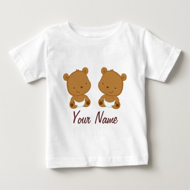 Camiseta De Bebé Bebé gemelo con regalo personalizado (Anverso)