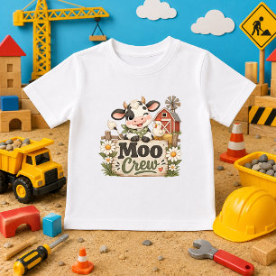 Camiseta De Bebé bebe granja de vaquitas Crew lindo