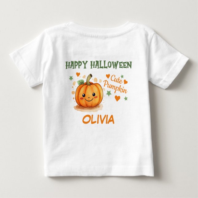 Camiseta De Bebé Bebé Halloween Calabaza (Reverso)