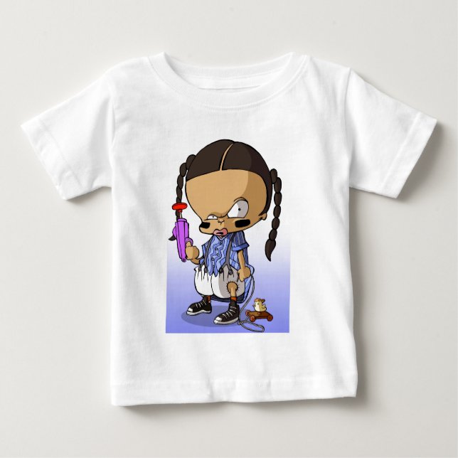 Camiseta De Bebé Bebé Hip Hop Gangsta (Anverso)