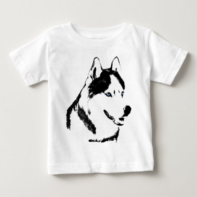 Camiseta De Bebé Bebé Husky Shirt condujo a Perro Toddler Husky cam (Anverso)