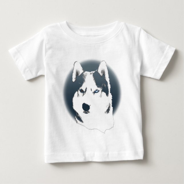 Camiseta De Bebé Bebé Husky Vestido Siberian Husky Puppy Bebé Vesti (Anverso)
