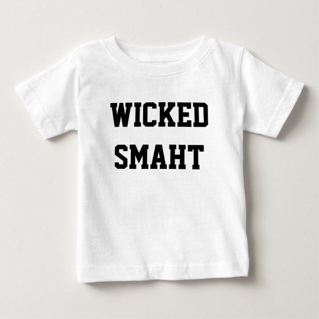 Camiseta De Bebé Bebé inteligente malvado Smaht Gracioso Acento en  (Anverso)