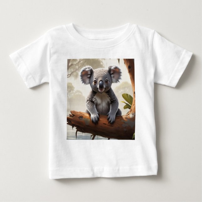 Camiseta De Bebé Bebé Koala por un estanque (Anverso)