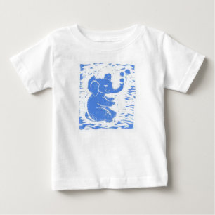 Camiseta De Bebé Bebé lactante Elefante azul burbuja camiseta