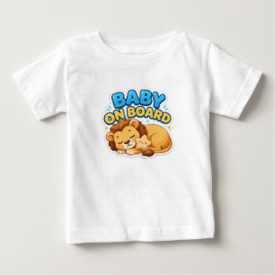 Camiseta De Bebé Bebé León Dormido Adorable a Bordo