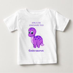Camiseta De Bebé Bebé lindo Brontosaurus Chicas como Dinosaurios ta