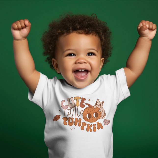 Camiseta De Bebé Bebé lindo Cae Halloween "Pequeña Calabaza Cuta" (Subido por el creador)