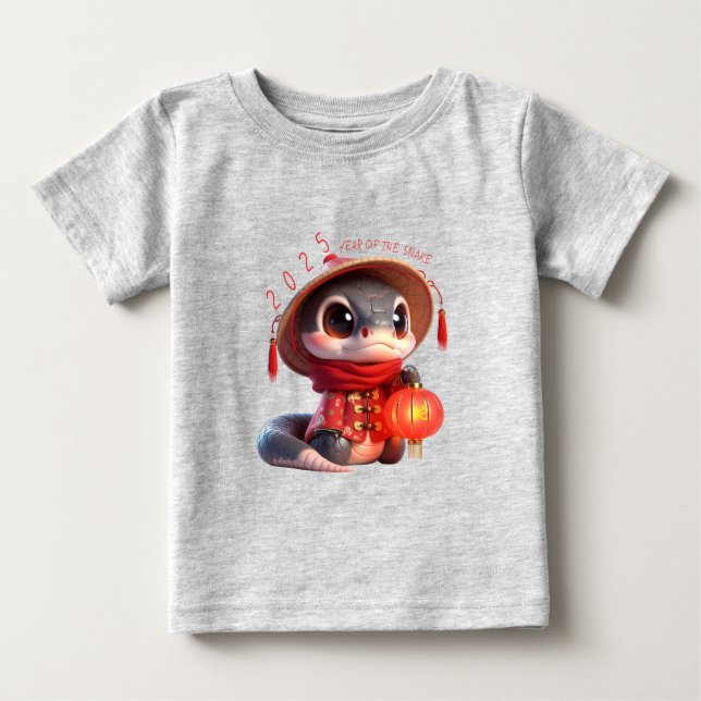 Camiseta De Bebé Bebé lindo Snake Año Nuevo Chino 2025 Bebé 2 (Anverso)