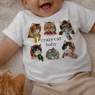 Camiseta De Bebé Bebé Lindo y Loco de Gato - Infantil Amante de Gat