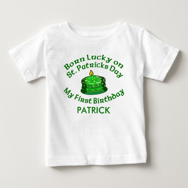 Camiseta De Bebé Bebé llevado en personalizable del día del St. (Anverso)