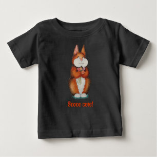 Camiseta De Bebé Bebé marrón lindo conejo conejo conejo con flore