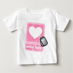 Camiseta De Bebé Bebé militar (chica)