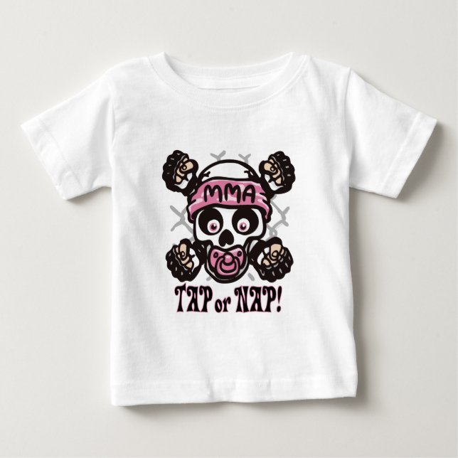 Camiseta De Bebé Bebé MMA Skull y Binky (Anverso)