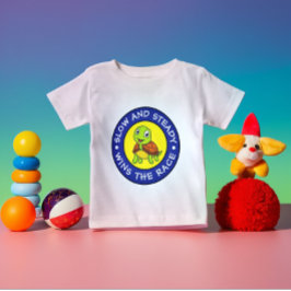 Camiseta De Bebé Bebé moderno personalizado Tortoise azul amarillo