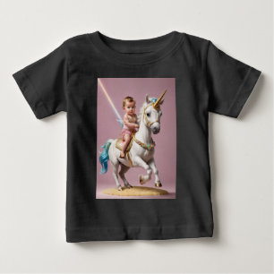 Camiseta De Bebé Bebé montando un unicornio
