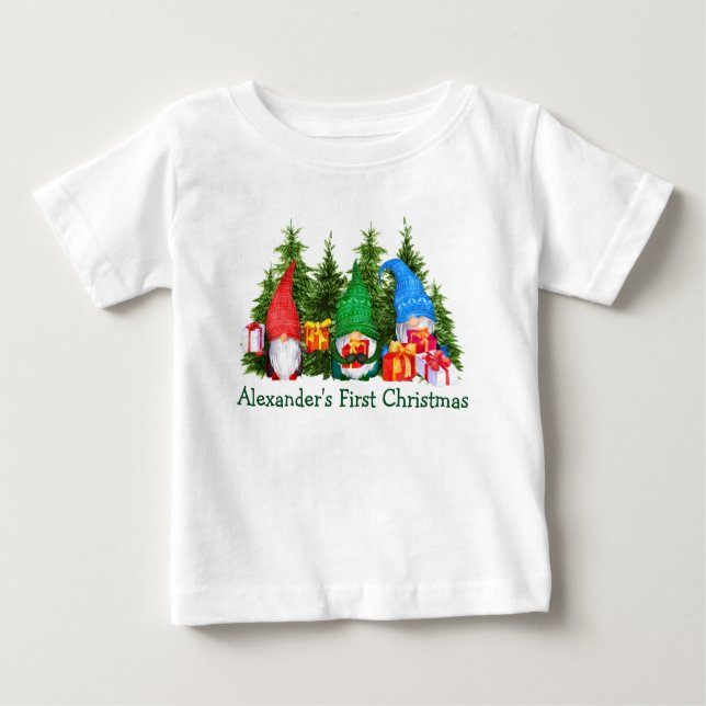 Camiseta De Bebé Bebé Navidades de Navidad nómadas árboles (Anverso)