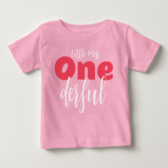 Camiseta De Bebé Bebé niña de un año de baya rosa (Anverso)