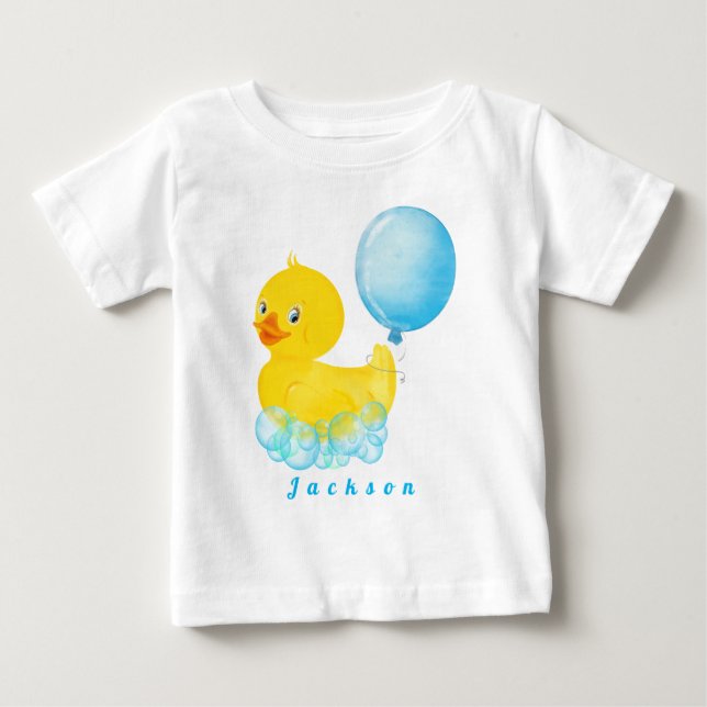 Camiseta De Bebé Bebé niño de Pato de Búber Primer Cumpleaños Camis (Anverso)