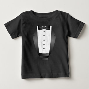 Camiseta De Bebé bebé niño primer cumpleaños Bow Tie Black Tuxedo